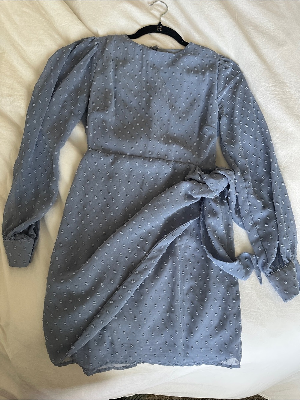 Lulus Long Sleeve Polka Dot Wrap Dress